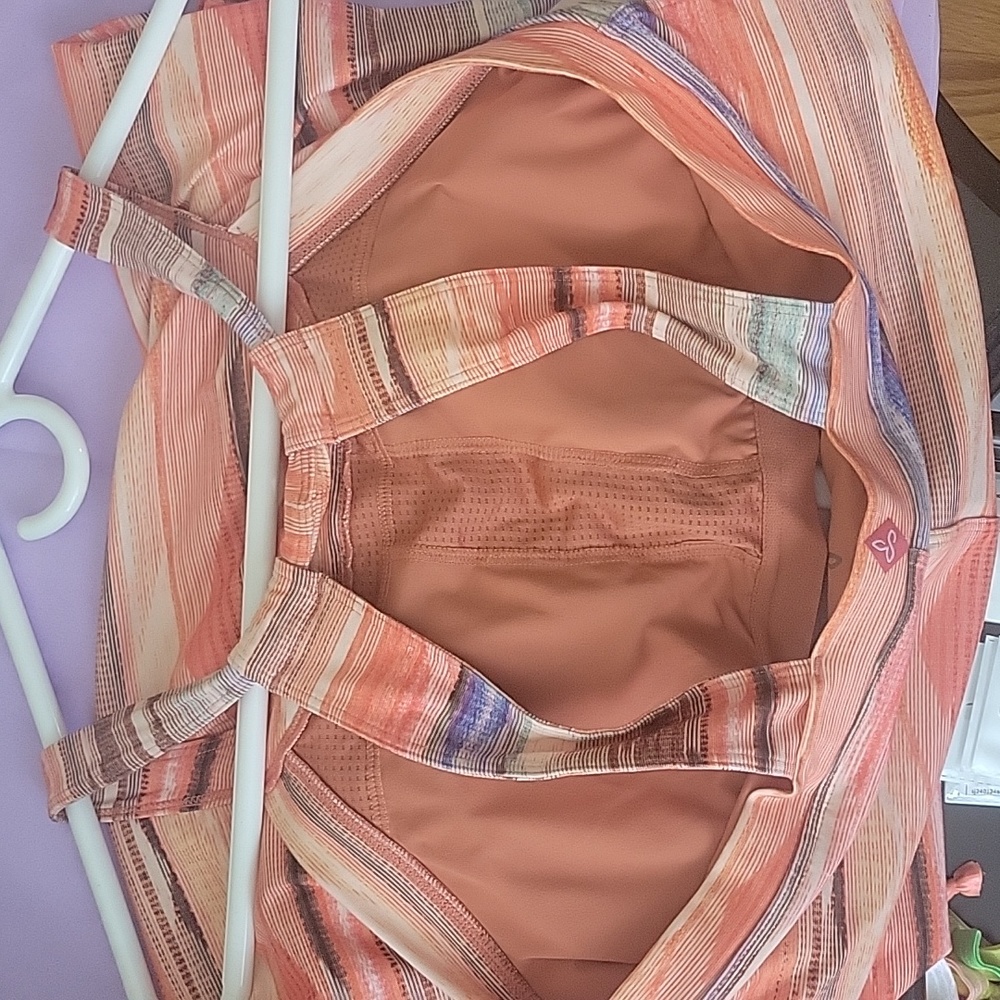 PrAna Racerback Quinn Dress sz L Sleeveless Stretch Shelf Bra Southwest Striped - Picture 3 of 6